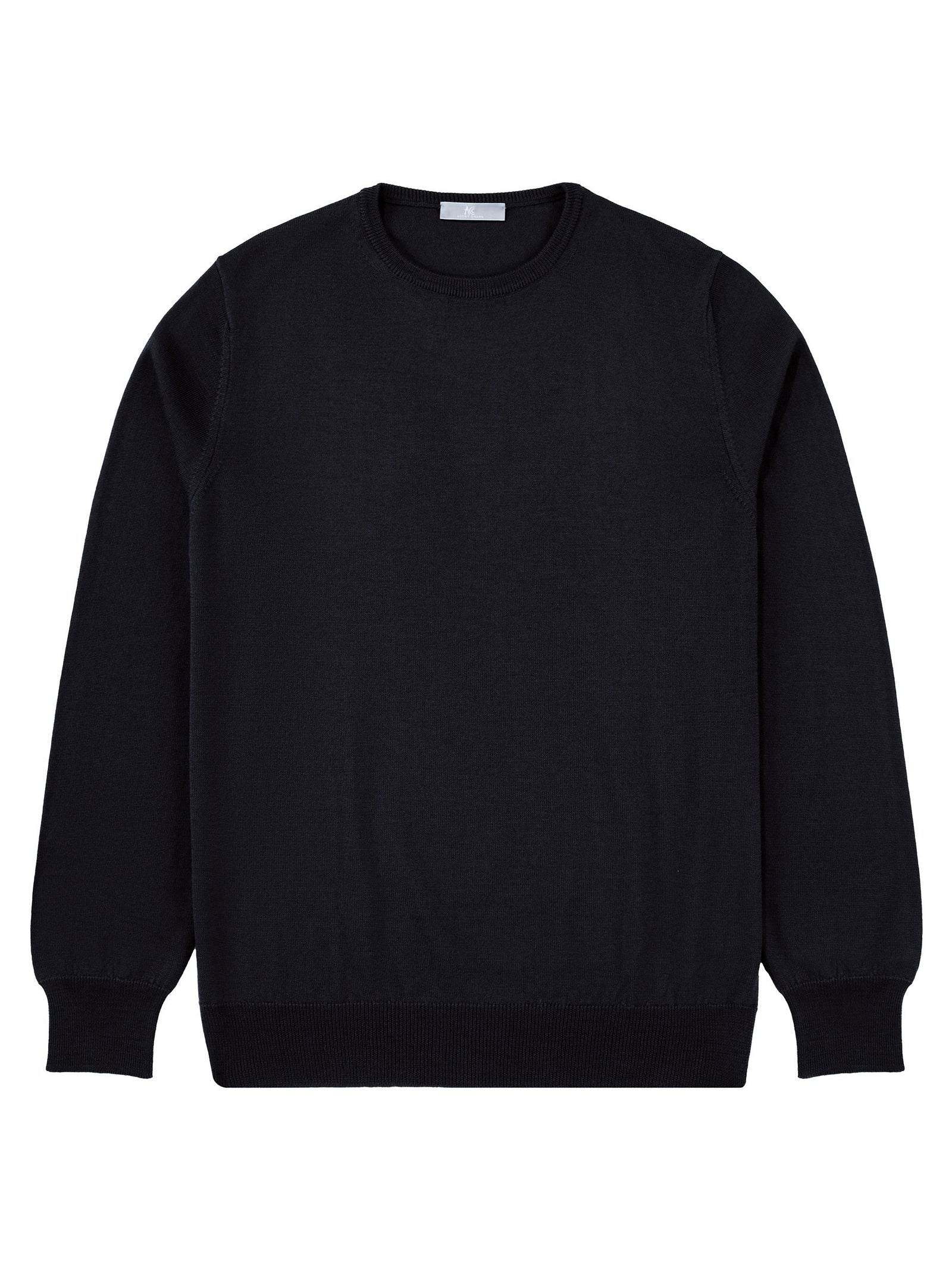 Black Crew Neck Long-Sleeve Sweater