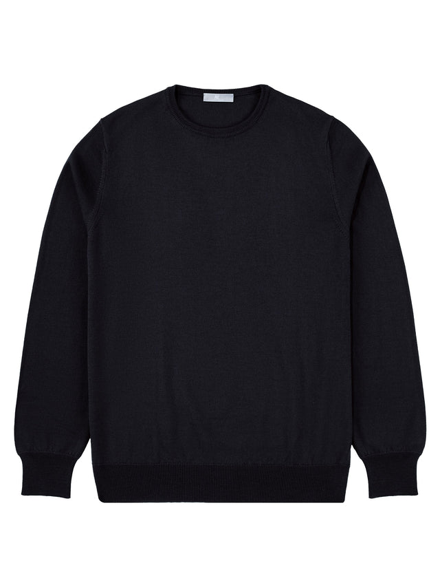 Black Crew Neck Long-Sleeve Sweater