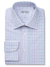 Blue And Purple Tattersall Check Shirt - Elgin Fit (SLIM)
