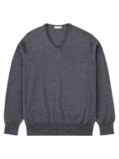 Light Grey V-neck Long-Sleeve Sweater