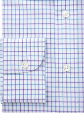 Blue And Purple Tattersall Check Shirt - Elgin Fit (SLIM)