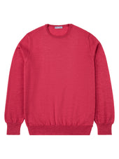 Pink Crew Neck Long-Sleeve Sweater