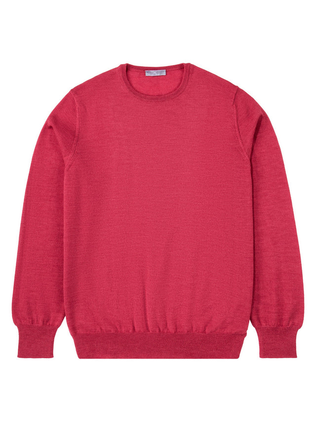 Pink Crew Neck Long-Sleeve Sweater