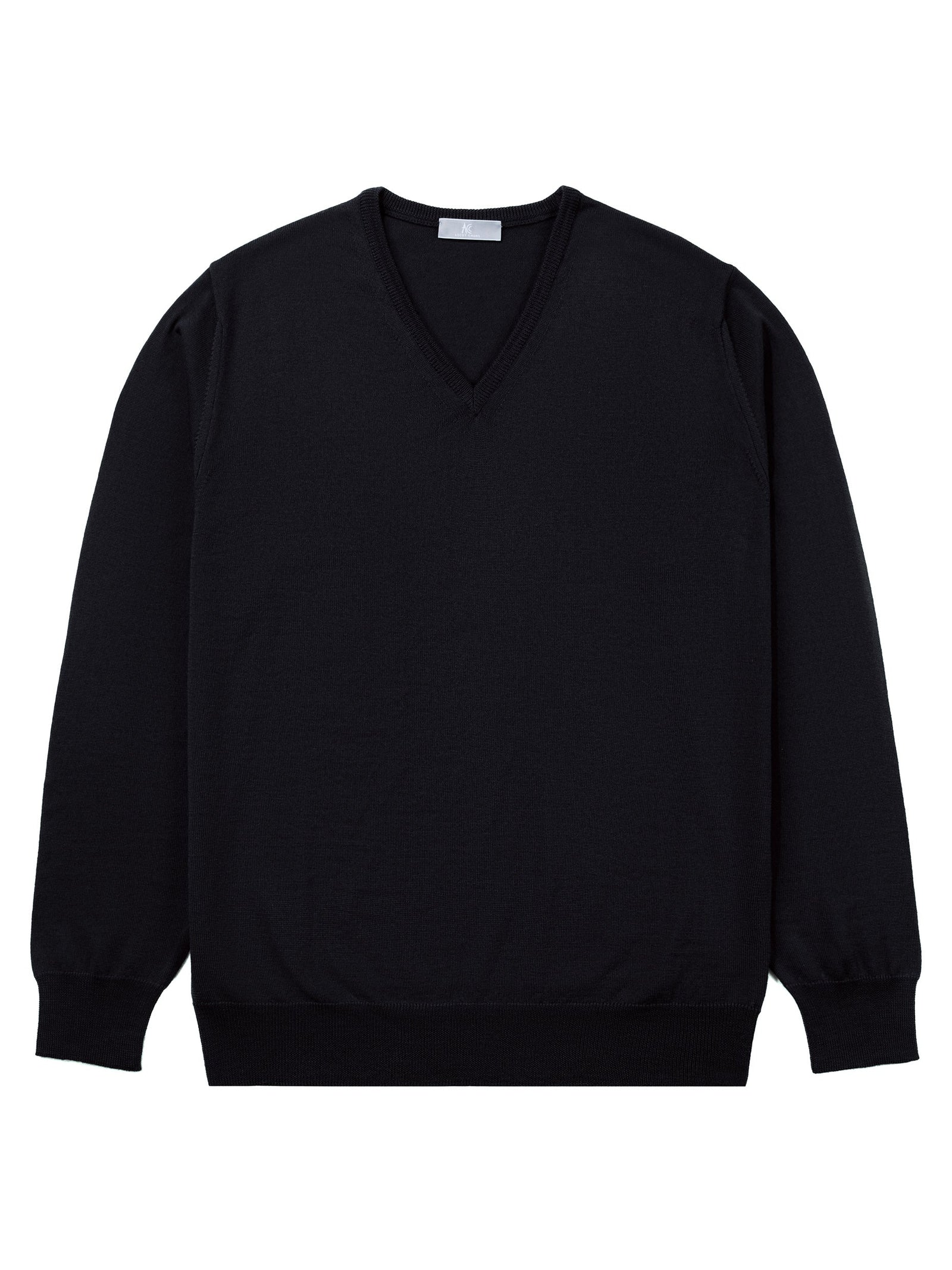 Black V-Neck Long-Sleeve Sweater