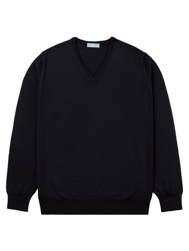 Black V-Neck Long-Sleeve Sweater