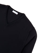 Black V-Neck Long-Sleeve Sweater