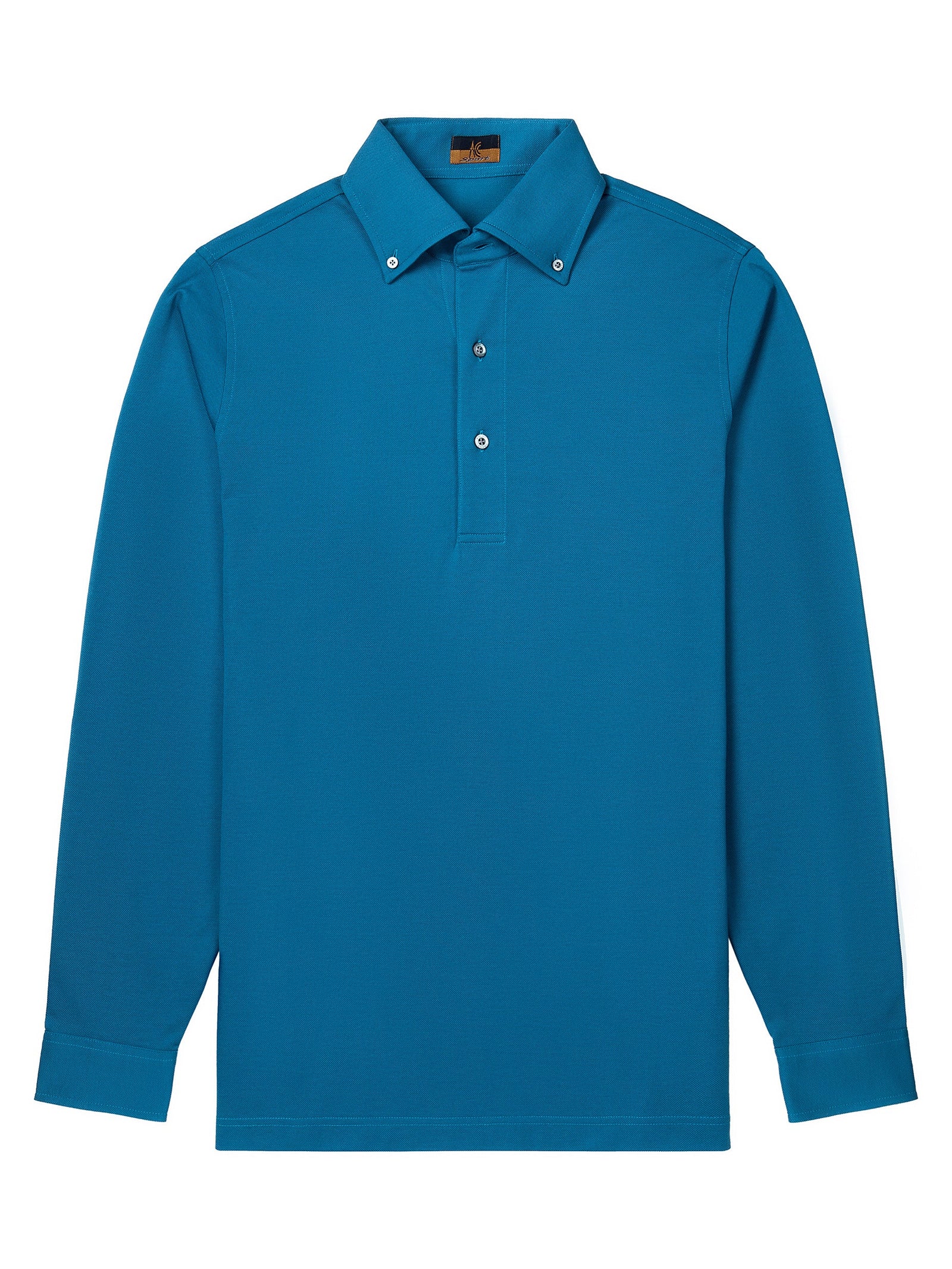 Long Sleeve Aquamarine Polo Shirt Davis Fit