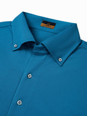 Long Sleeve Aquamarine Polo Shirt Davis Fit