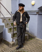 Belafonte Ragtime Clothing, Sumi Mole Hiback Trousers, Sumi Black Grey, BF-25-43