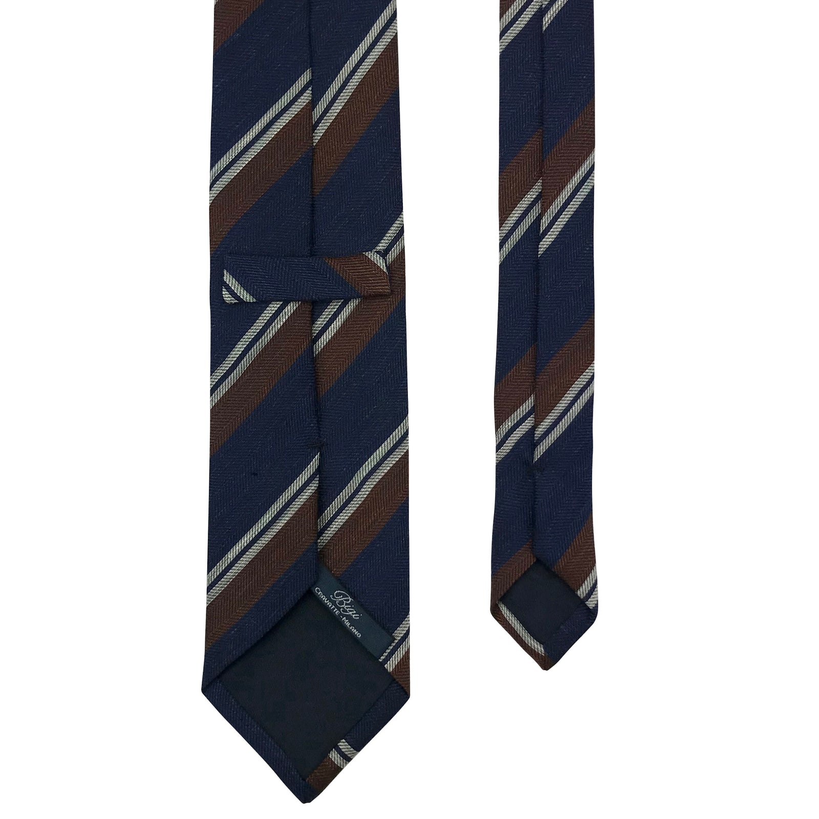 Linen/silk tie – Striped - Bigi Ties