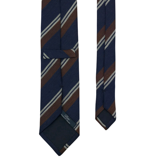 Linen/silk tie – Striped - Bigi Ties