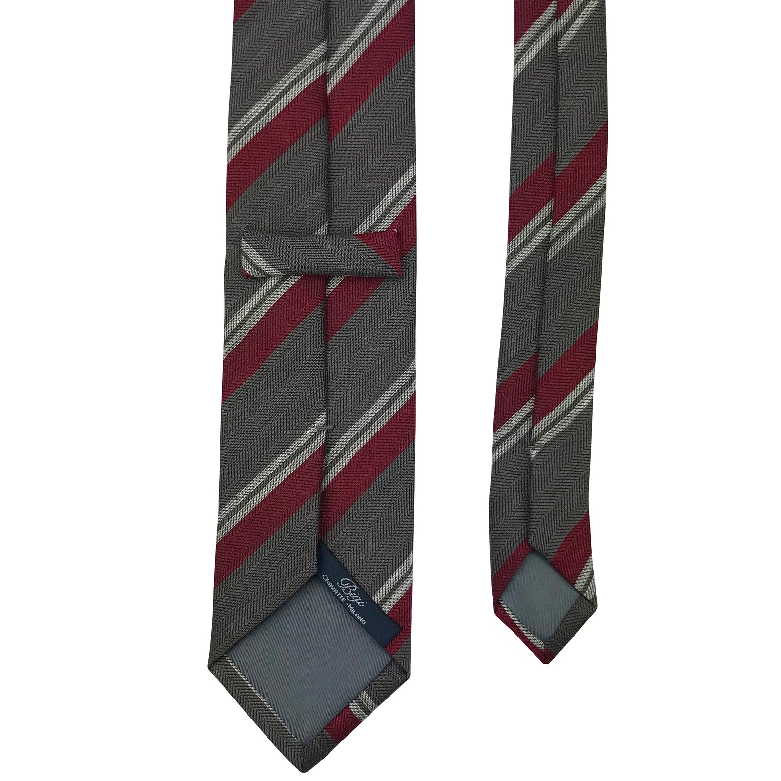 Tie in lino/seta – Rigata - Bigi Ties