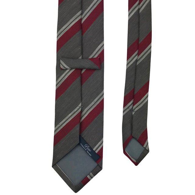 Tie in lino/seta – Rigata - Bigi Ties