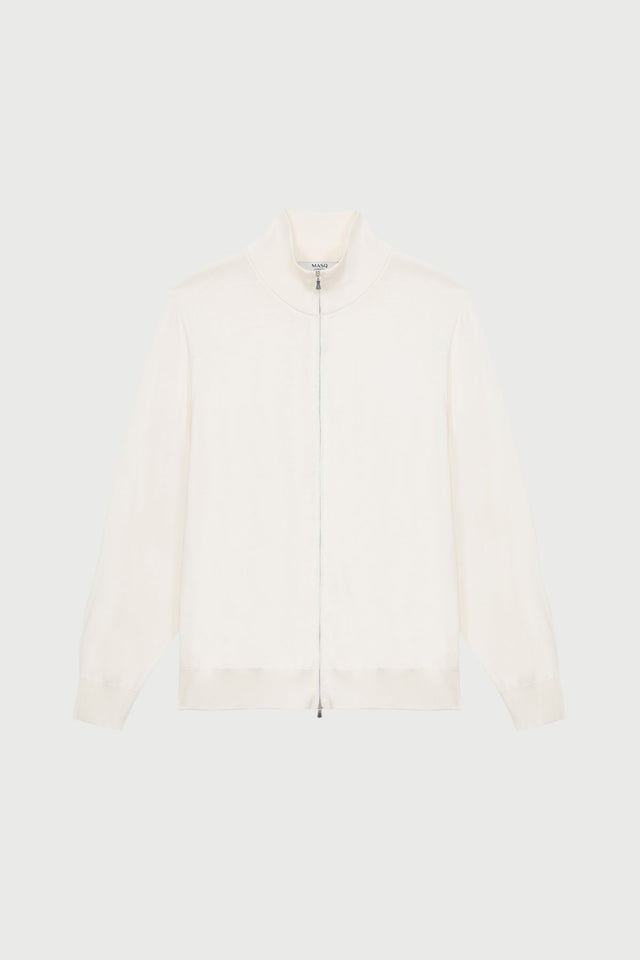 Cardigan Zipp Dante Blanc En Coton
