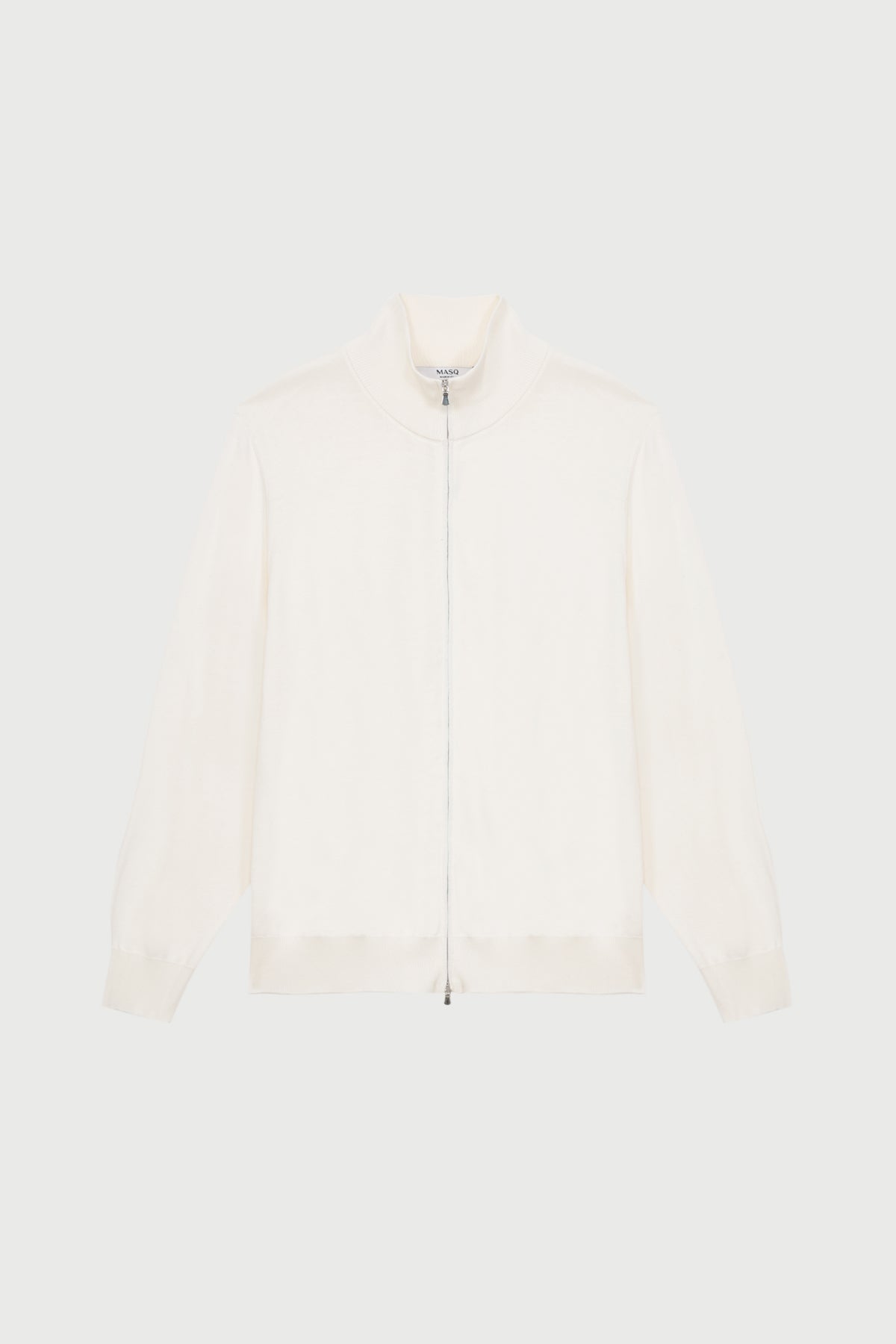 Dante white cotton zip-up cardigan