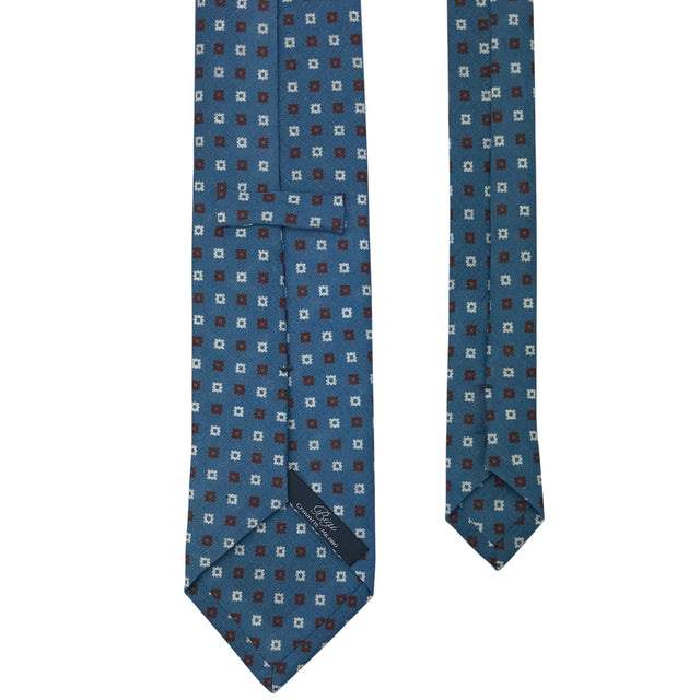 Tie in lino stampata a mano – Motivo - Bigi Ties