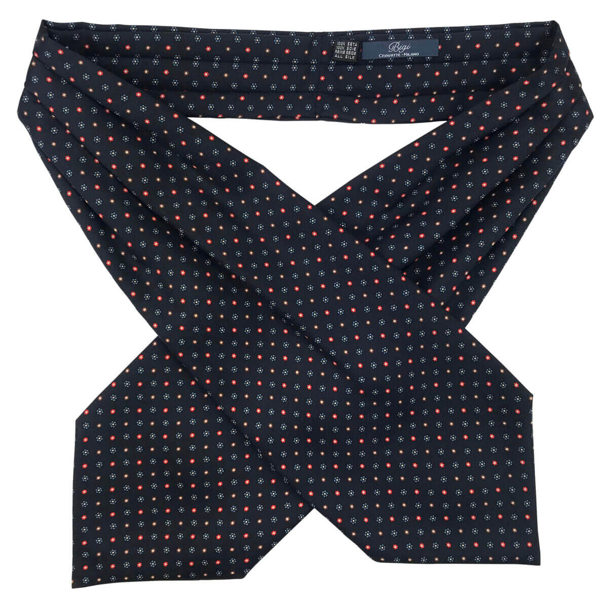 Hand printed silk ascot - Bigi Ties