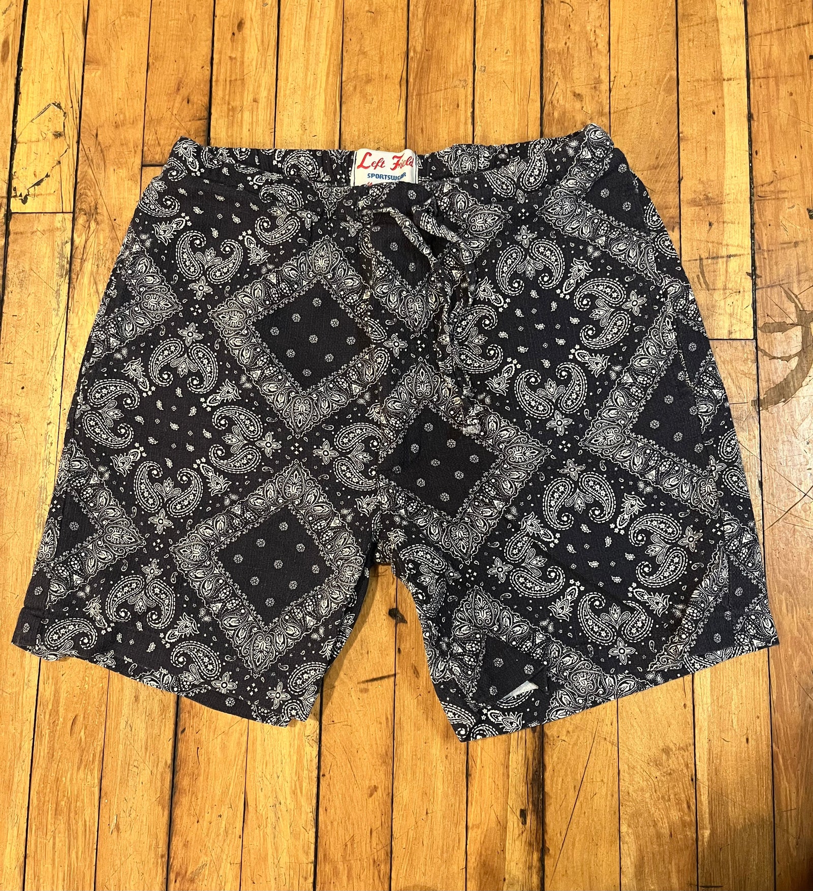 Japanese Linen Cotton Paisley Drawstring Shorts