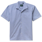 Blue Stripe Seersucker Camp Shirt