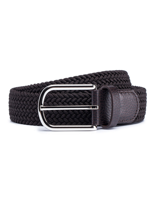 Dark Brown Stretch Braided Belt