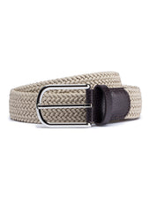 Beige Elastic Braided Belt