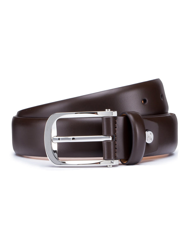 Brown Box Calf Leather Belt