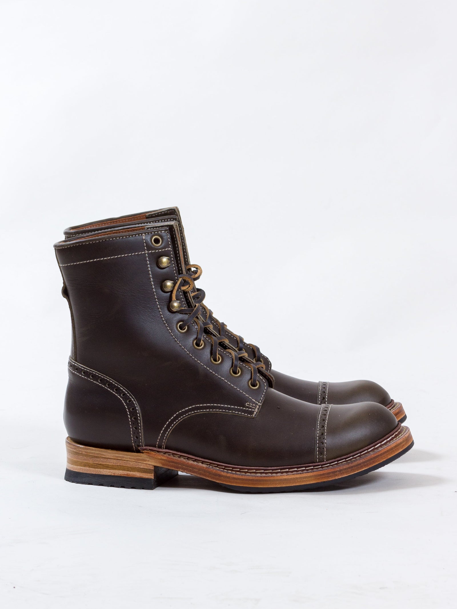 Bright Shoemakers Combat Boot Dark