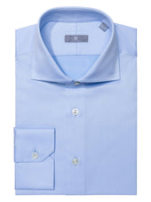 120s Sky Blue Twill Shirt - Elgin Fit (Slim)