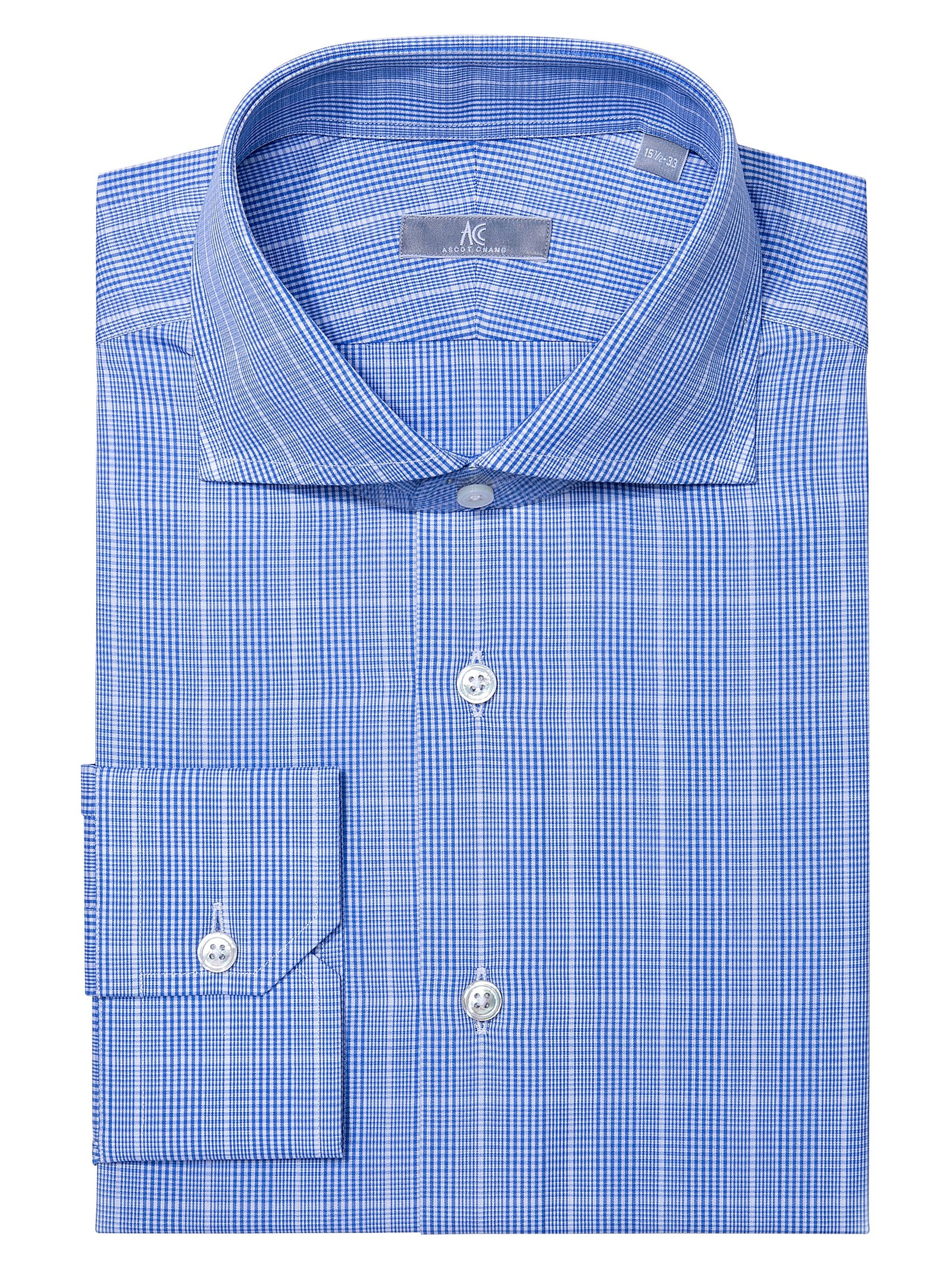 Blue Windowpane Check Shirt - Elgin Fit (Slim)