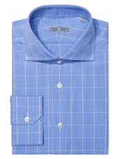 Blue Windowpane Check Shirt - Elgin Fit (Slim)