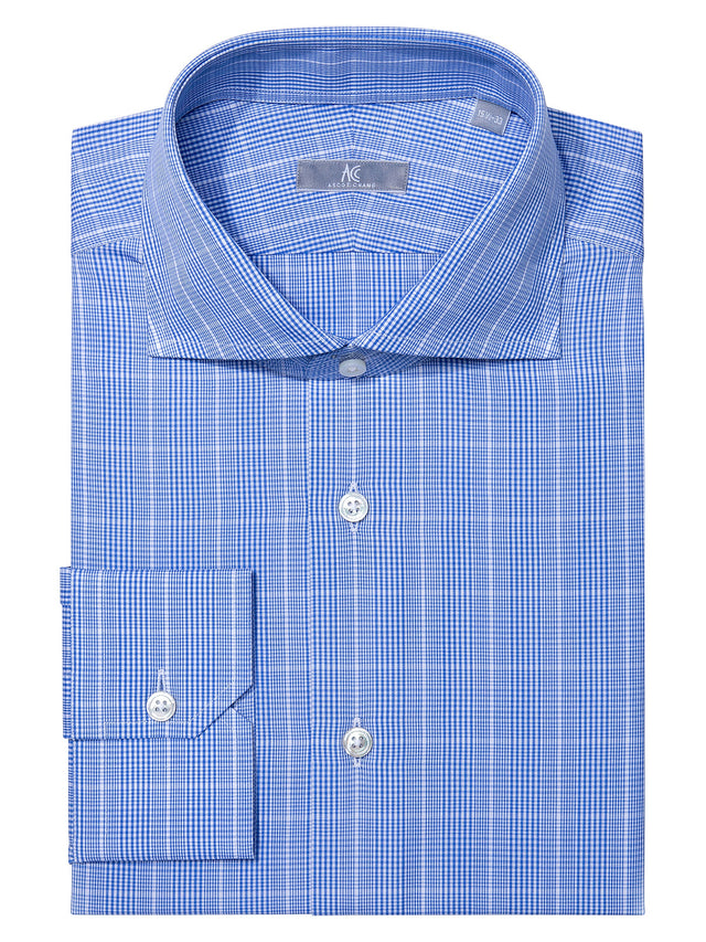 Blue Windowpane Check Shirt - Elgin Fit (Slim)