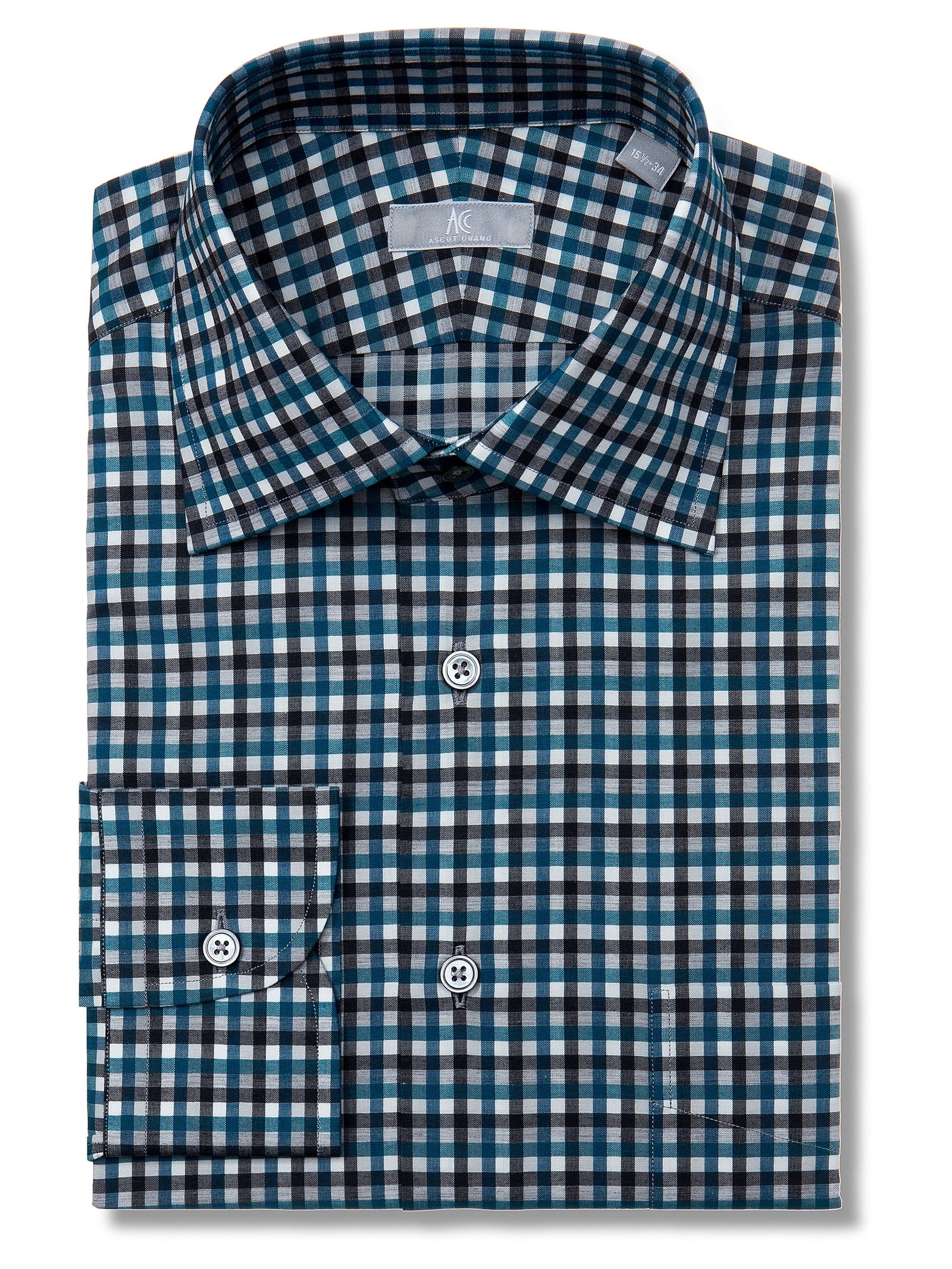 And Turquoise Gingham Shirt Fenwick Fit
