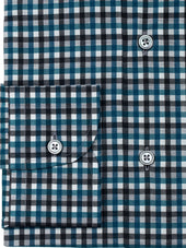 And Turquoise Gingham Shirt Fenwick Fit