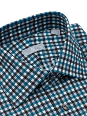 And Turquoise Gingham Shirt Fenwick Fit
