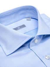 120s Sky Blue Twill Shirt - Elgin Fit (Slim)