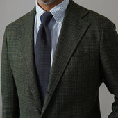 Crunchy Silk Knit Tie Blue Mottled
