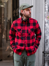 Sugar Cane, Work Shirt Twill Check SC29557, Red
