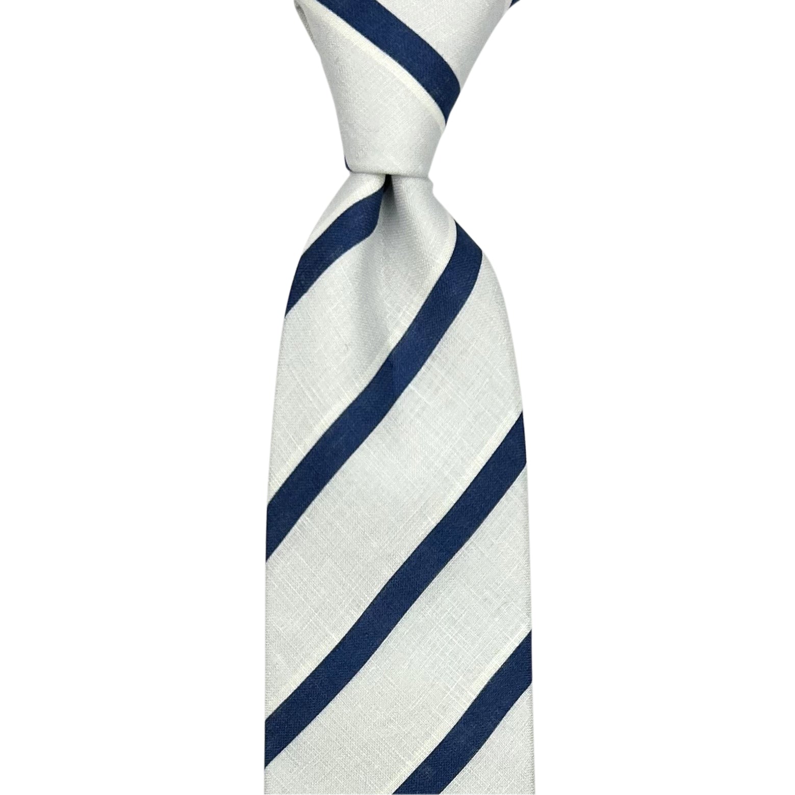 Handprinted Tie In Linen Striped