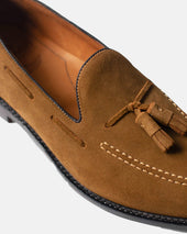 Cognac Suede Tassel Loafer