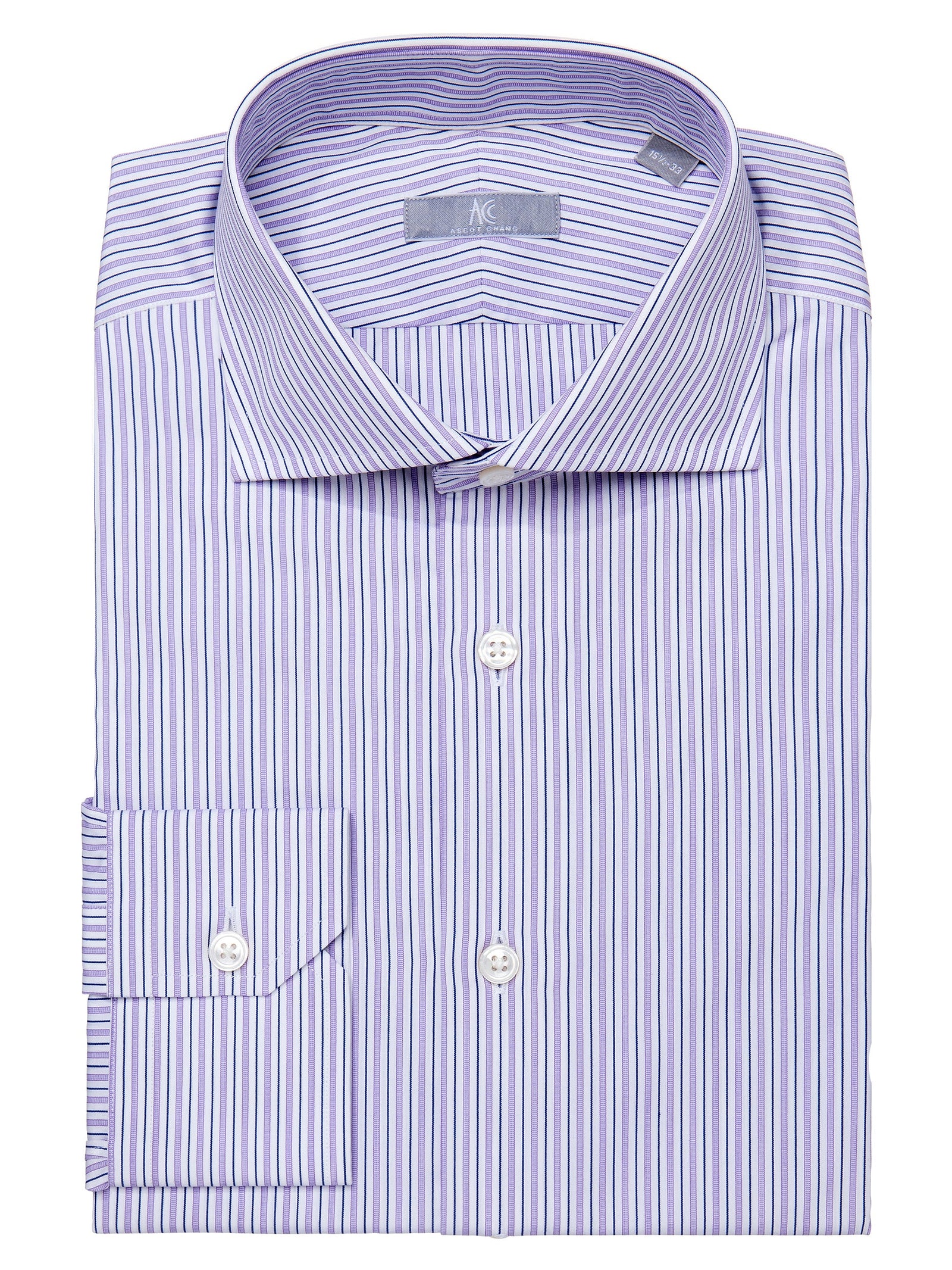 Purple and Navy Stripe Shirt - Elgin Fit (SLIM)