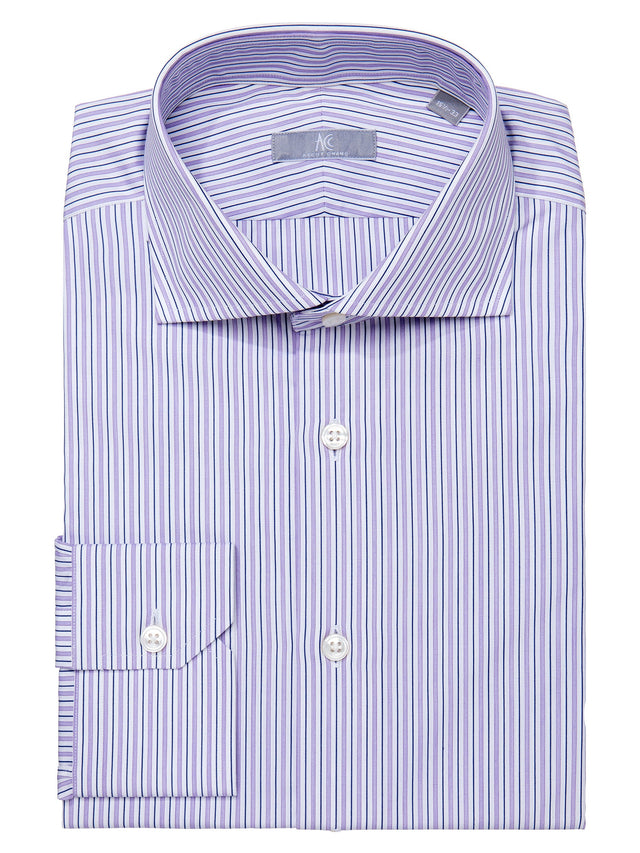 Purple and Navy Stripe Shirt - Elgin Fit (SLIM)