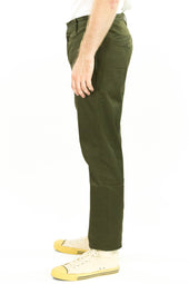 Coal Miner Olive 9 Oz Japanese Stretch Sateen Twill