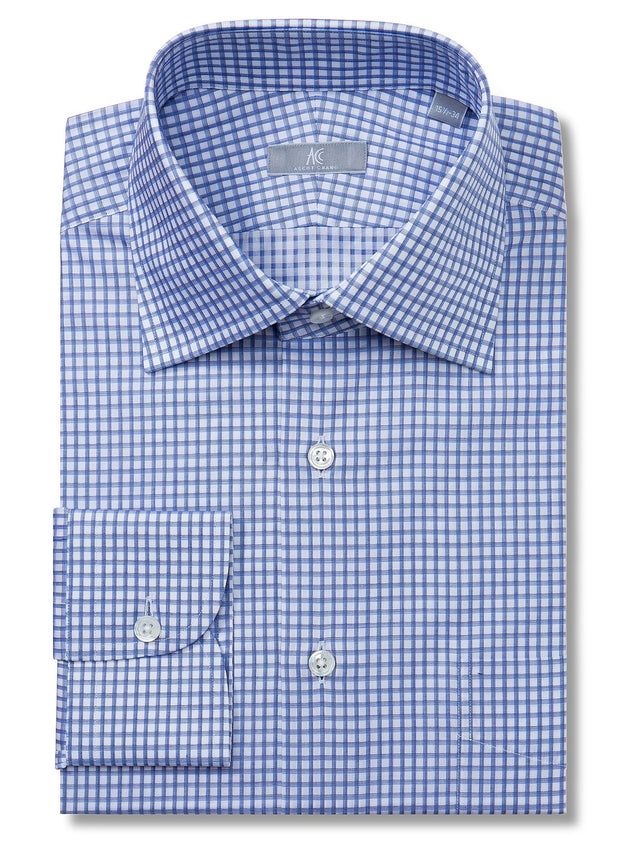 Two Tone Blue Check Shirt - Fenwick Fit (Slim)
