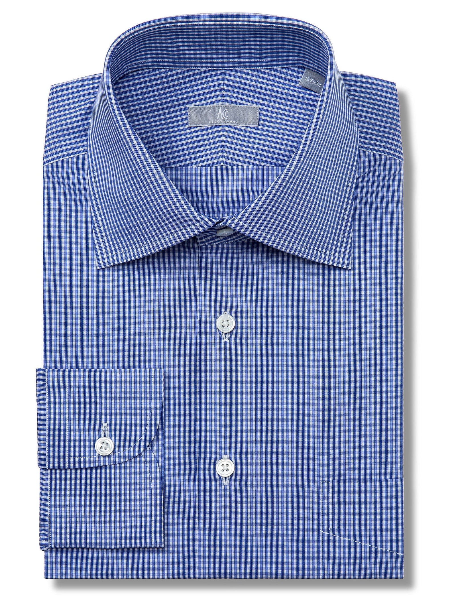Blue Mini Check Shirt - Fenwick Fit (Slim)