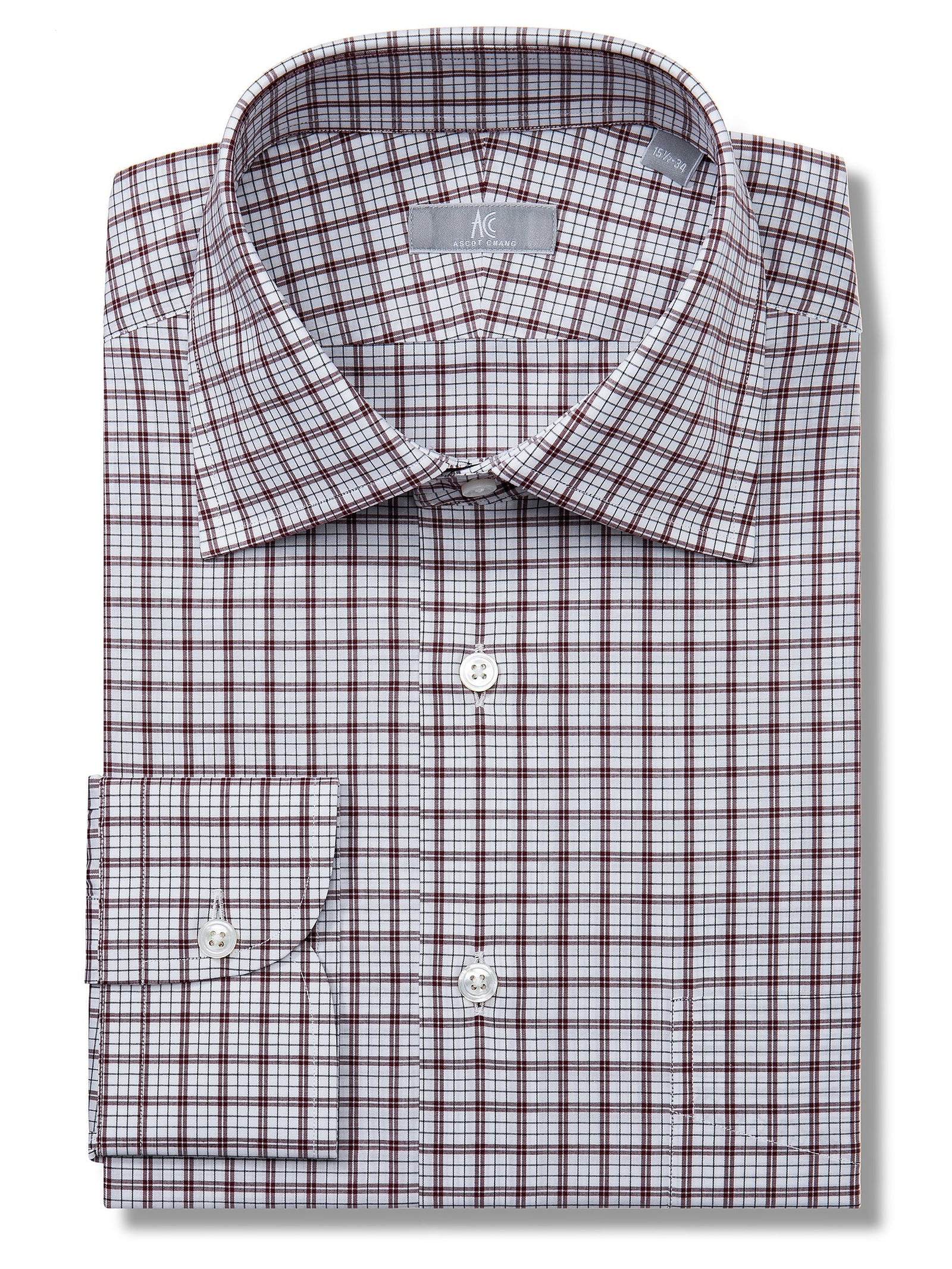 Brown and Charcoal Tattersall Plaid Shirt - Fenwick Fit (Slim)