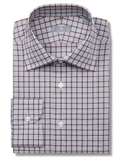 Brown and Charcoal Tattersall Plaid Shirt - Fenwick Fit (Slim)