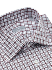 Brown and Charcoal Tattersall Plaid Shirt - Fenwick Fit (Slim)