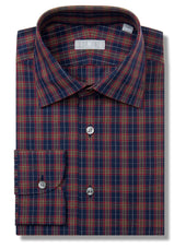 Navy, Red and Olive Plaid Shirt - Fenwick Fit (Slim)