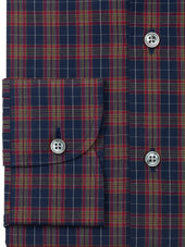 Navy, Red and Olive Plaid Shirt - Fenwick Fit (Slim)