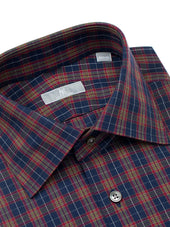 Navy, Red and Olive Plaid Shirt - Fenwick Fit (Slim)